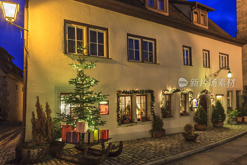 Rothenburg ob der Tauber 在圣诞节，德国